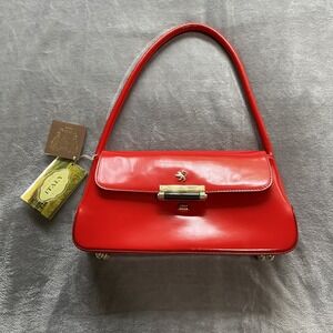 Pratesi Handbag Womens Red Patent Leather Shoulder Bag Made in Italy R290 Purse‎